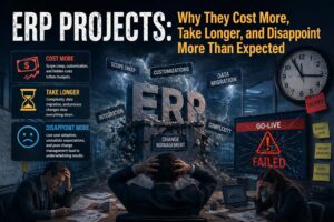 ERP 프로젝트: 왜 항상 예산을 초과하고, 일정이 늘어지고, 기대를 저버리는가